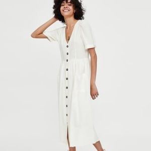 ZARA MIDI DRESS WITH BUTTONS